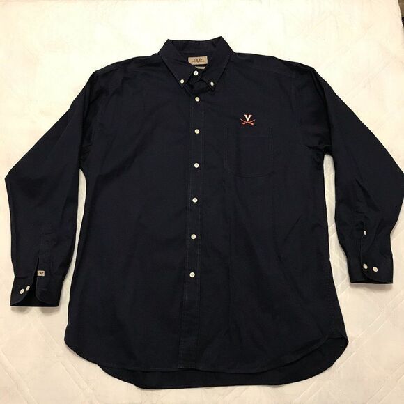 Vesi Sportswear Va Cavaliers Long Sleeve Blue Dress Shirt Xl